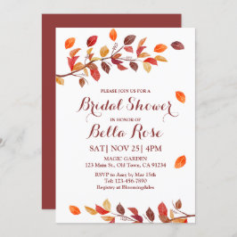 Herfst Leafs Bridal Shower Invitations najaar bome Kaart