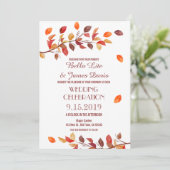 Herfst Leafs Wedding Invitations najaar bomen Kaart (Staand voorkant)