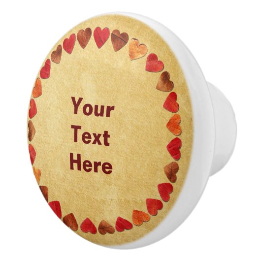 herfst leder hart oud papier keramische knop (Rechts)