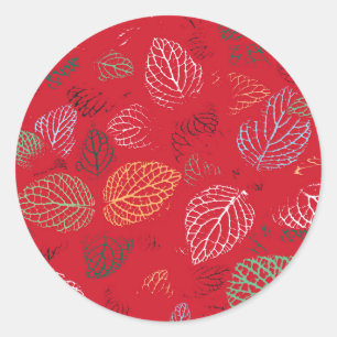 Herfst, lederen patroon ronde sticker
