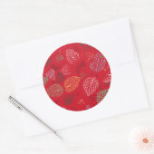 Herfst, lederen patroon ronde sticker (Envelop)