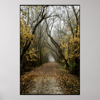 Herfst leidt naar de mist poster