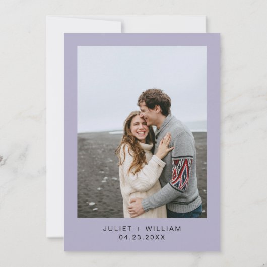 Herfst lente pruim lavendel sage bruiloft save the date (Achterkant)