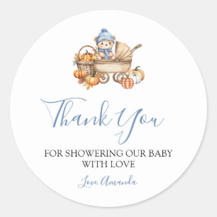 Herfst Liefde Beren Baby Shower Bedankt Ronde Sticker