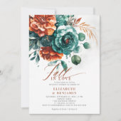 Herfst liefde Blauwgroen verbrande Sinaasappel bru Kaart (Voorkant)