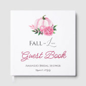 Herfst Liefde Blush Roze Pompoen Rustiek Vrijgezel Gastenboek (Voorkant)