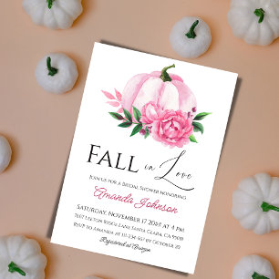 Herfst Liefde Blush Roze Pompoen Rustiek Vrijgezel Kaart