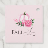 Herfst Liefde Blush Roze Pompoen Rustieke Bruidsdo Bedankjes Labels (Achterkant)