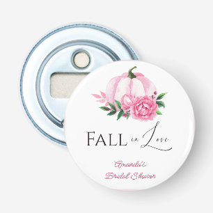 Herfst Liefde Blush Roze Pompoen Rustieke Bruiloft Button Flesopener