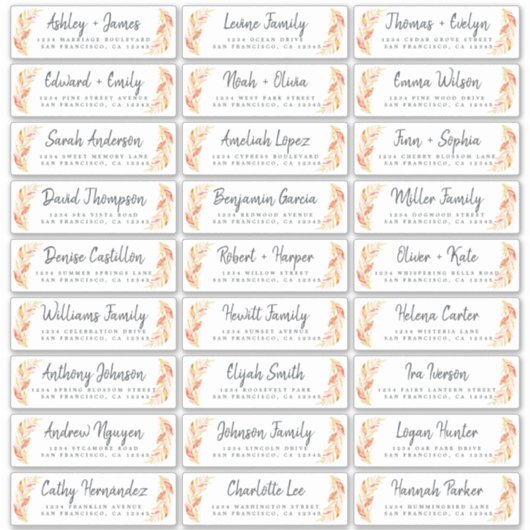 Herfst Liefde Herfst Foliage Gast Adresetiketten Sticker (Voorkant)