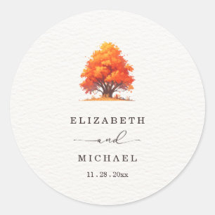 Herfst Liefde Huwelijk Elegant Herfst Huwelijk Ronde Sticker