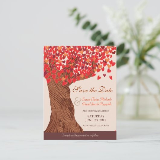 Herfst Liefde Romantieke Eik Bespaar de Datum Save The Date (Staand voorkant)