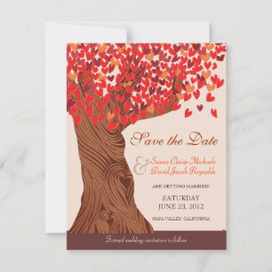 Herfst Liefde Romantische Eik Bespaar de Datum Save The Date