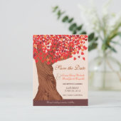 Herfst Liefde Romantische Eik Save the Date (Staand voorkant)