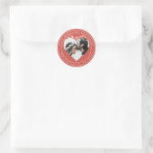 Herfst Liefde Rustieke Lichten Rood Bruiloft Foto Ronde Sticker (Tas)