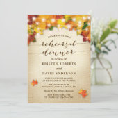 Herfst Lights Burlap Herfst Rehearsal Kaart (Staand voorkant)