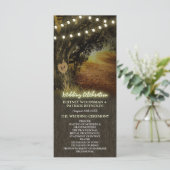 Herfst Lights Eiken Boom Trouwceremonie Programma' Programma (Staand voorkant)