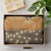 Herfst Lights & Pumpkins Monogram Letter Initiaal Tissuepapier (Geschenk)