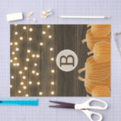 Herfst Lights & Pumpkins Monogram Letter Initiaal Tissuepapier (Craft)
