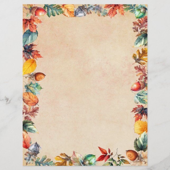Herfst Lijst Scrapbook Paper (Voorkant)