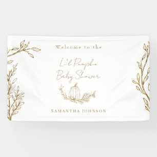 Herfst Li'l pompoen Baby shower Spandoek