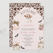 Herfst Little Boo Girl Cowgirl Western Baby shower Kaart (Voorkant / Achterkant)