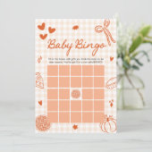 Herfst Little Cutie Pie Baby Bingo Baby shower Spe Kaart (Staand voorkant)