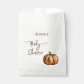 Herfst Little Pumpkin Baby shower Bedankzakje (Voorkant)