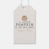 Herfst Little Pumpkin baby shower gunst Cadeaulabel (Voorkant)