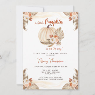 Herfst Little Pumpkin Baby shower Kaart