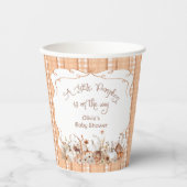 Herfst Little Pumpkin Boho Floral Baby shower Papieren Bekers (Voorkant)