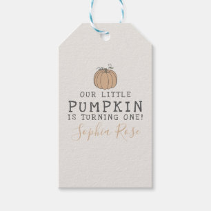 Herfst Little Pumpkin verjaardagsfeestje gunst Cad Cadeaulabel