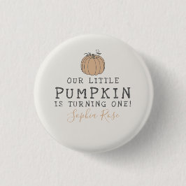 Herfst Little Pumpkin verjaarfeest Ronde Button 3,2 Cm