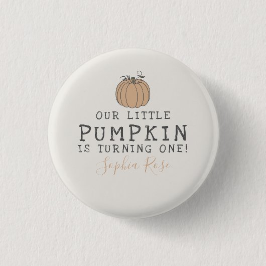 Herfst Little Pumpkin verjaarfeest Ronde Button 3,2 Cm (Voorkant)