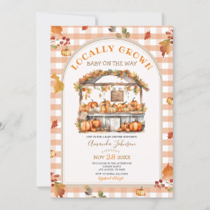 Herfst lokaal geteeld pompoen markt Baby shower Kaart