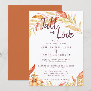 Herfst Love Golden Foliage Burnt Oranje Kaart