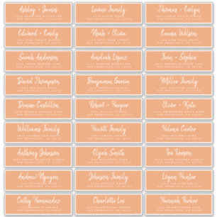 Herfst Love Script Oranje Guest Adresetiketten Sticker