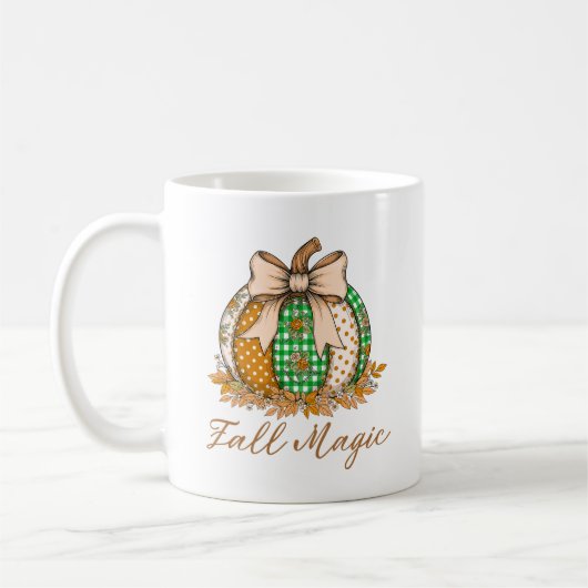 Herfst Magic Patchwork Pumpkin Coffee Mok (Links)