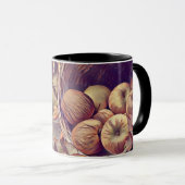 Herfst mand van appels vruchten waterverf mok (Voorkant rechts)