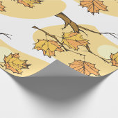 Herfst Maple Bladeren Met Branches En Zonsondergan Cadeaupapier