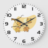 Herfst Maple Bladeren Met Branches En Zonsondergan Grote Klok (Voorkant)