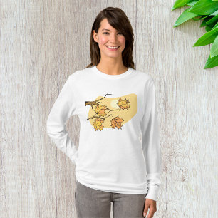 Herfst Maple Bladeren Met Branches En Zonsondergan T-shirt