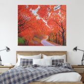 Herfst Maple Daejeon Korea Canvas Afdruk (Insitu (Slaapkamer))