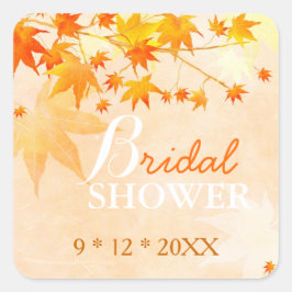 Herfst Maple Elegance Vrijgezellenfeest Vierkante Sticker