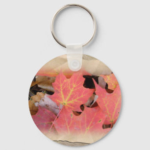 Herfst Maple laat coördinerende items over Sleutelhanger