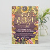 Herfst Maple laat Kaarten van pompoenen Baby showe (Staand voorkant)