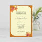 Herfst Maple laat Thanksgiving uitnodigingen (Staand voorkant)