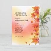 Herfst Maple laat Thanksgiving uitnodigingen (Staand voorkant)