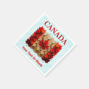 Herfst Maple Leaf Canadese vlag Servet