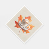 Herfst Maple Leaf en Hot Cacao Servet (Hoek)